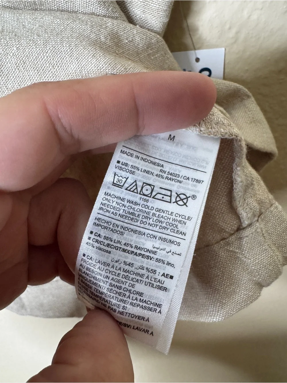 Old Navy Shirt Women's Medium Beige Square Neck Linen-Blend Tank Top NWT - Picture 3 of 6